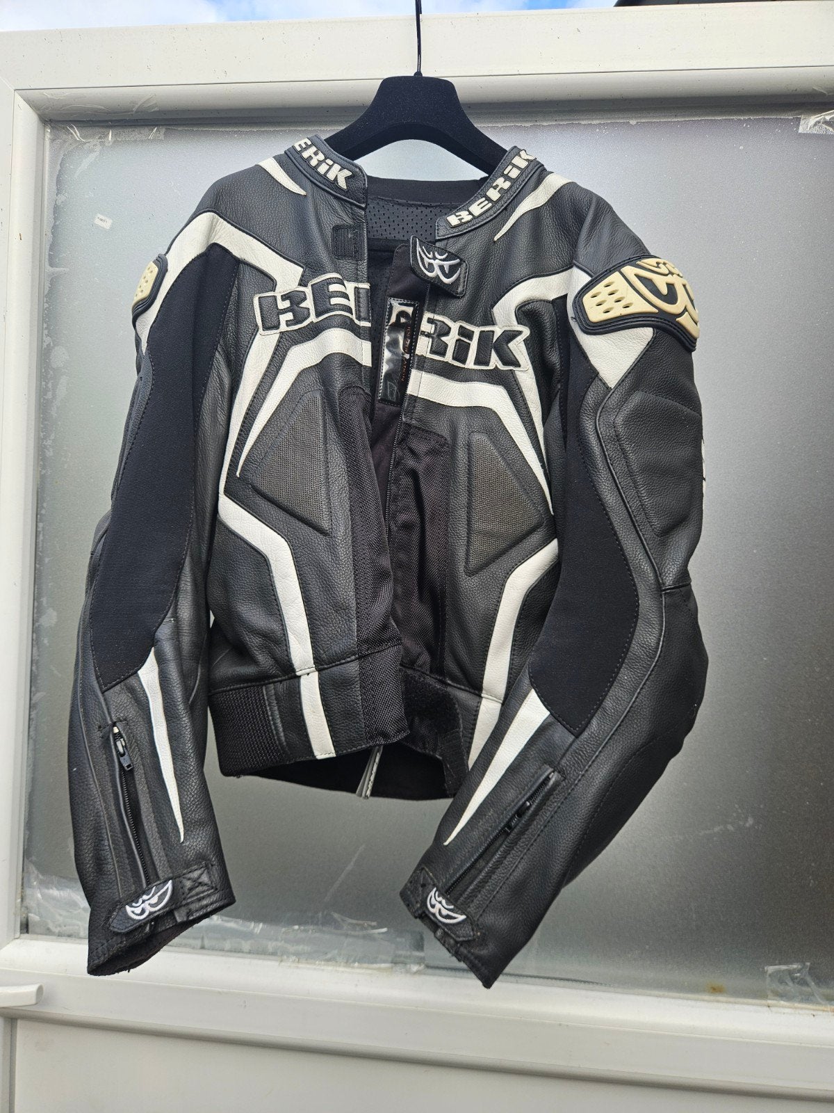 Bering lederen motorpak - Zwart/Wit, Maat 52, Ophalen of Verzenden, Bering, Tweedehands, Heren
