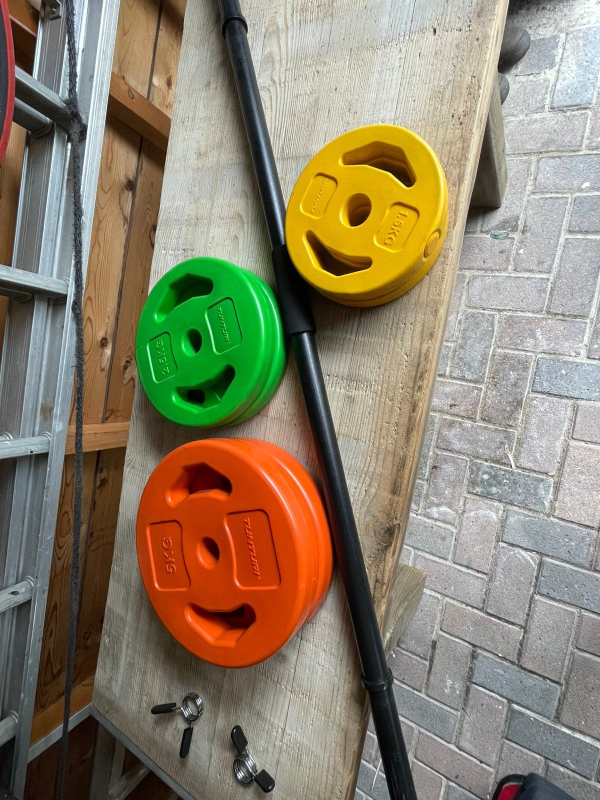 Gewichten set, Sport en Fitness, Ophalen, Zo goed als nieuw