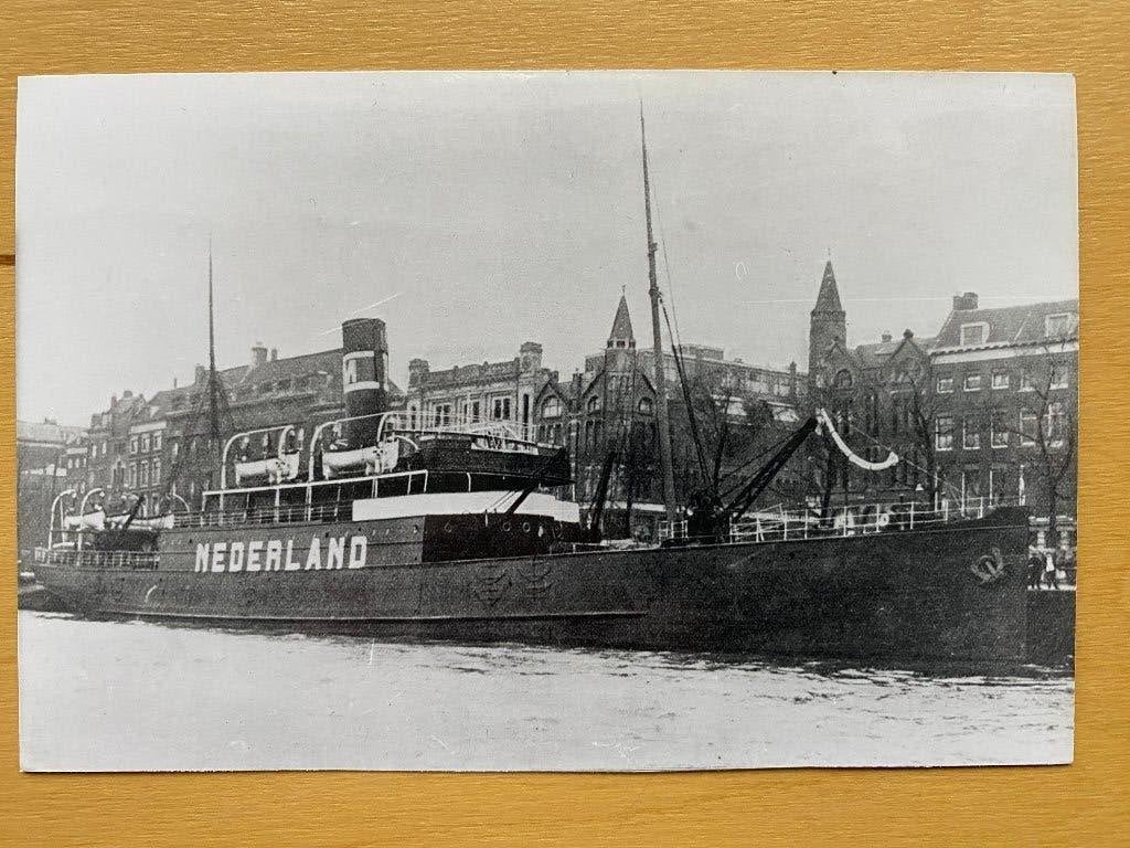foto ss Batavier II (I) 1897-1917 Wm Müller & Co scheepvaart, Ophalen of Verzenden, Gebruikt, Motorboot, Kaart, Foto of Prent