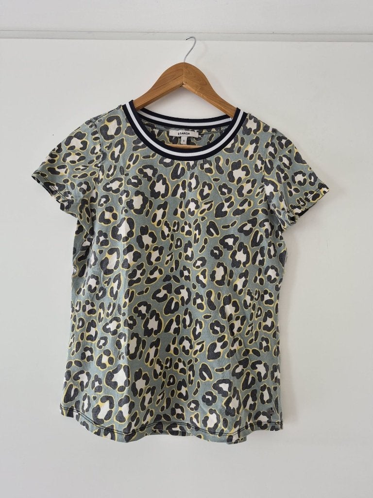 T-shirt Garcia maat S dames leopard - groen, Ophalen of Verzenden, Zo goed als nieuw, Korte mouw, Maat 36 (S)