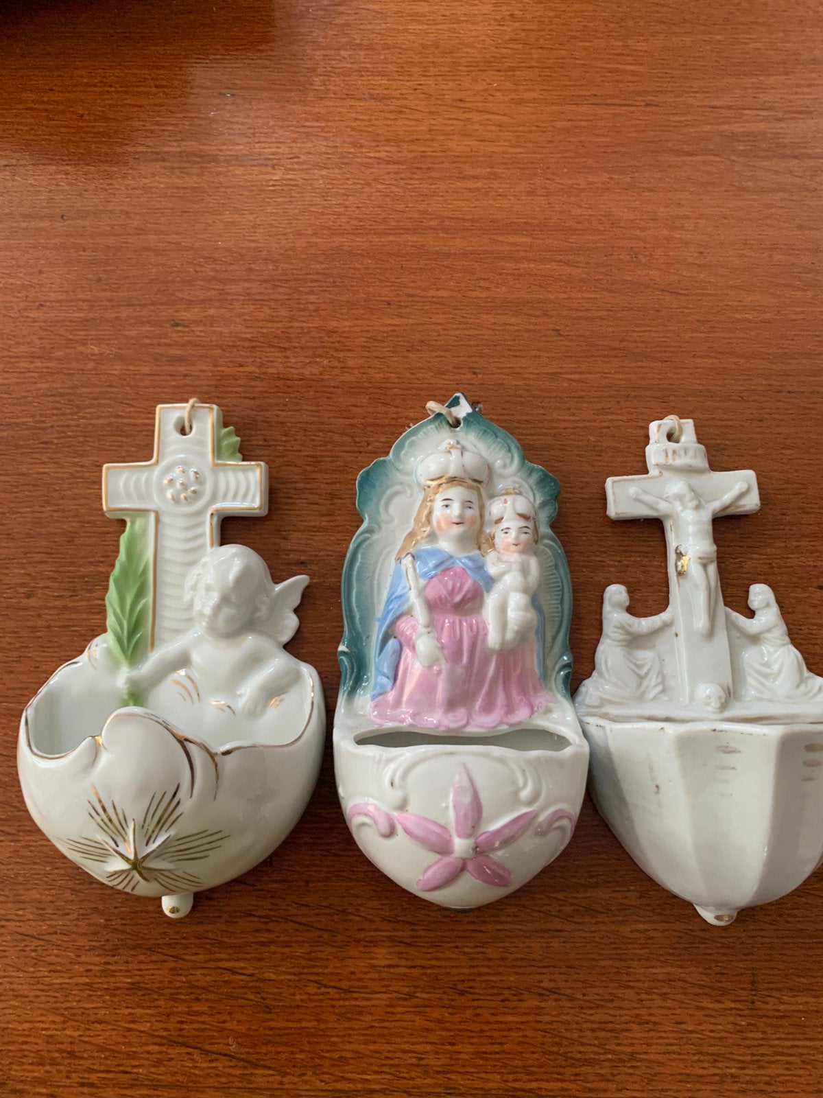 Wijwaterbakjes/ porselein, Ophalen of Verzenden