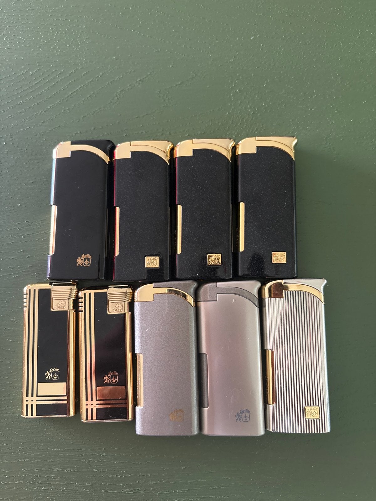 Dunhill Rollagas Set van 9 aanstekers, diverse modellen, Ophalen of Verzenden, Gebruikt, Aansteker