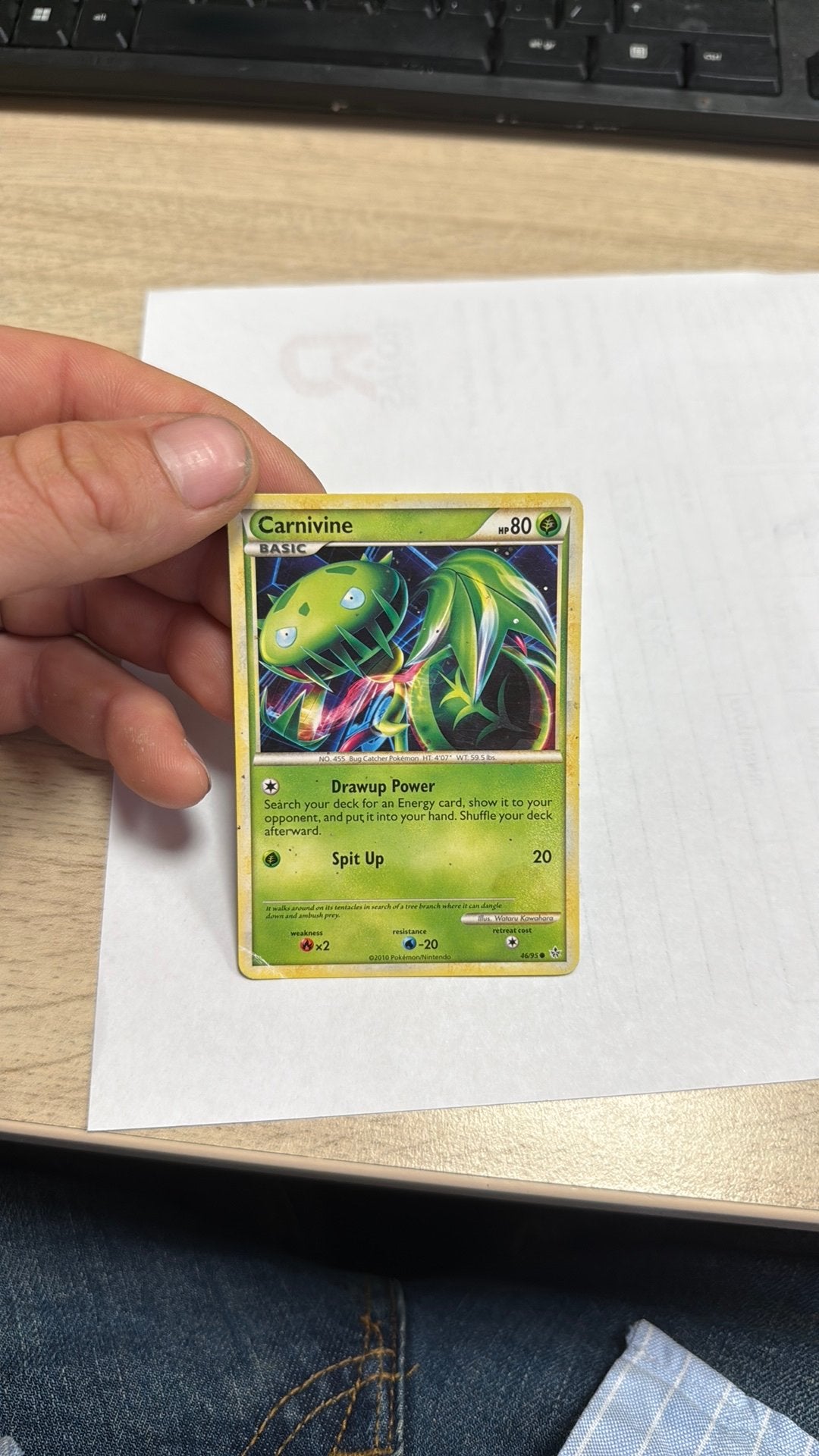 Carnivine Pokémon Kaart HP 80, Ophalen of Verzenden, Gebruikt, Losse kaart