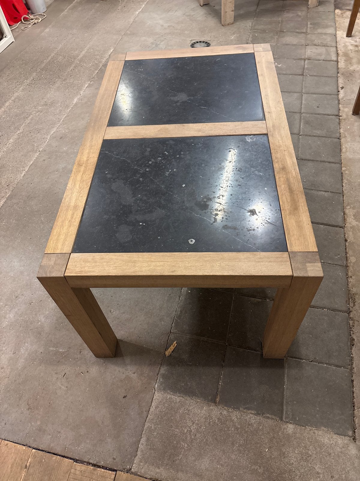 Zware eettafel met stenen blad - 166x98x76cm, Huis en Inrichting, Ophalen, Gebruikt, 50 tot 100 cm, 150 tot 200 cm