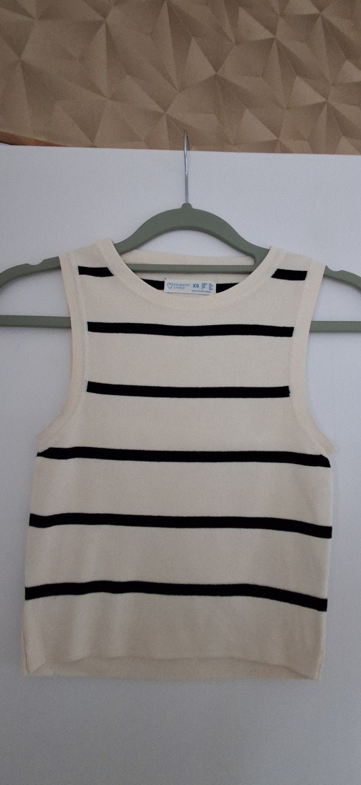 Primark gestreepte crème topje XS, Kleding | Dames, Ophalen of Verzenden, Zo goed als nieuw, Zonder mouw, Maat 34 (XS) of kleiner