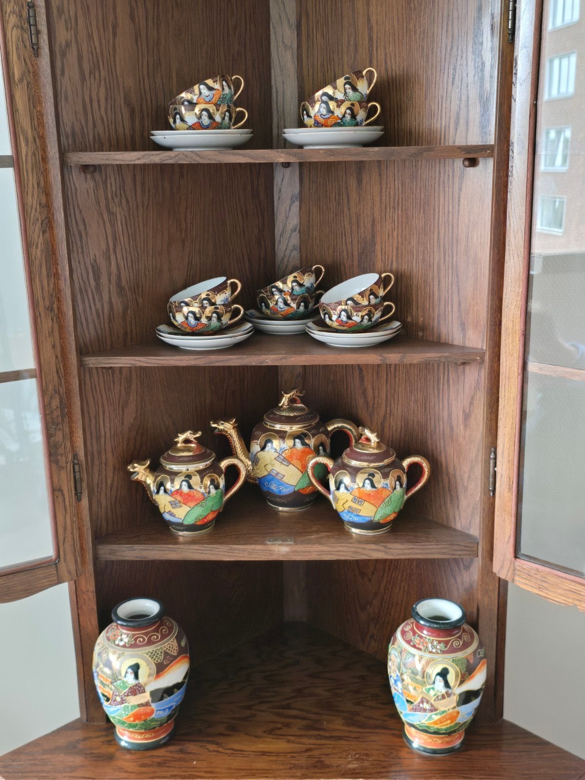 Antiek Japans Satsuma theeservies en vazen, Antiek en Kunst, Ophalen