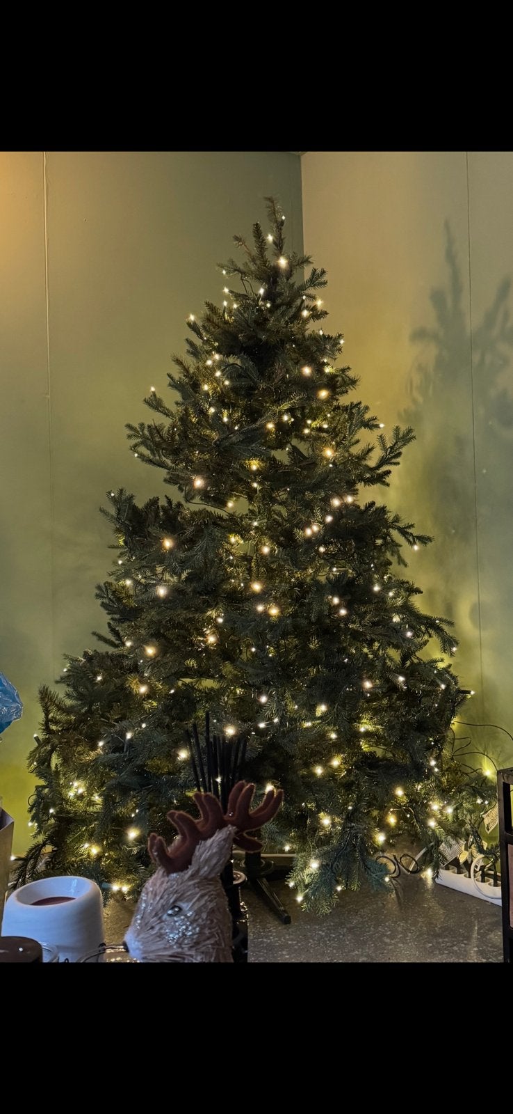 Kunst kerstboom met verlichting, Ophalen, Zo goed als nieuw