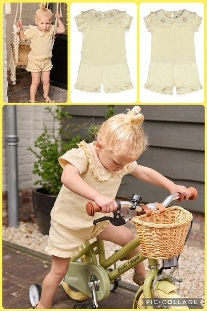 Dirkje meisjes set T-shirt en short bloem maat 86 (advr 117), Kinderen en Baby's, Babykleding | Maat 86, Meisje, Dirkje, Nieuw