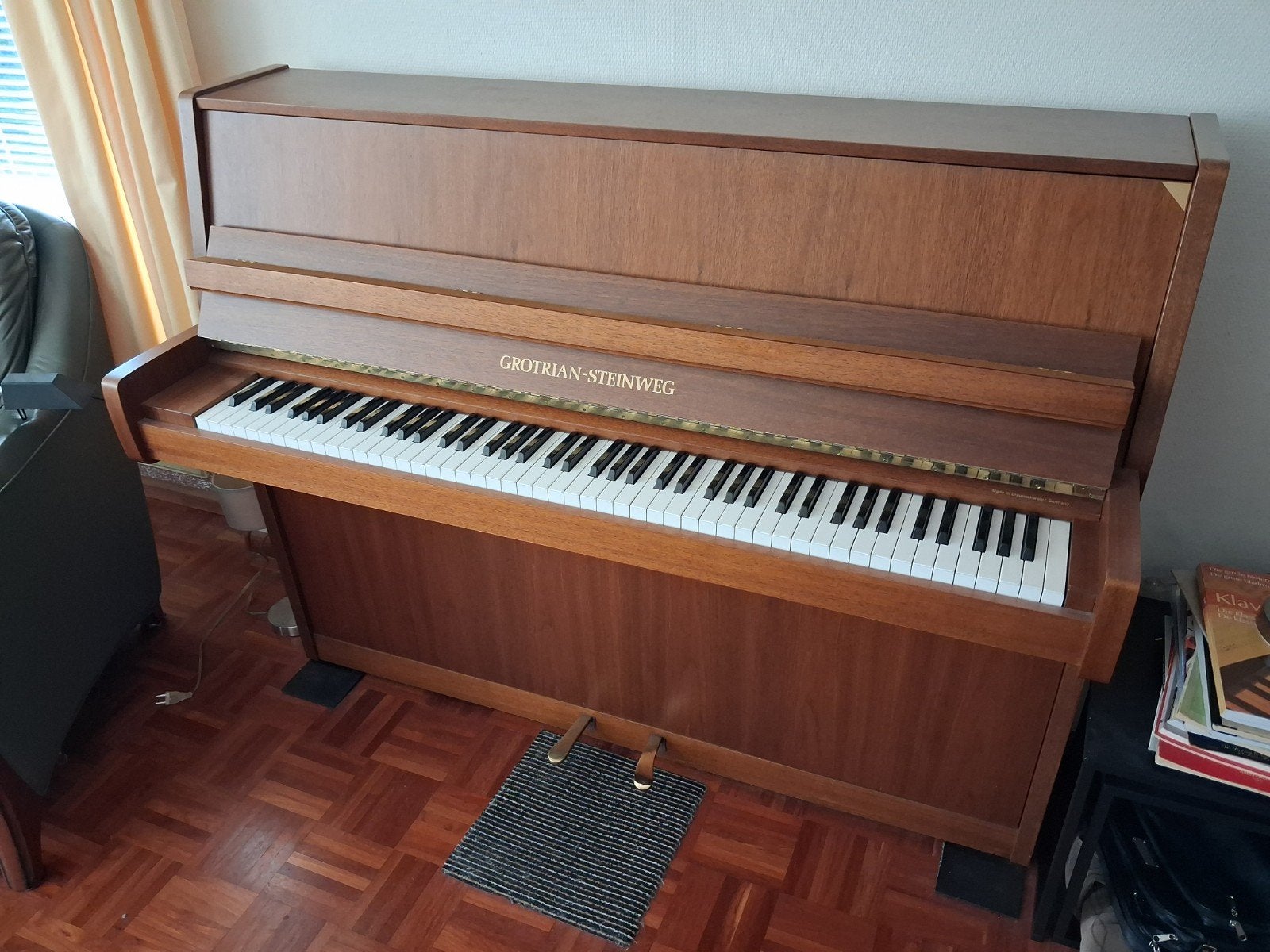 Grotrian-Steinweg 114, fijne kwaliteitspiano, Muziek en Instrumenten, Ophalen, Gebruikt, Bruin