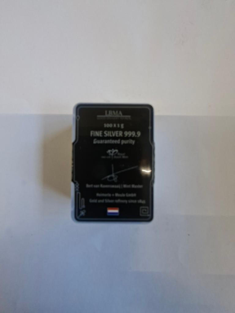 100 gram zilver 999.9,  baartjes van 1 gram, Ophalen, Zilver