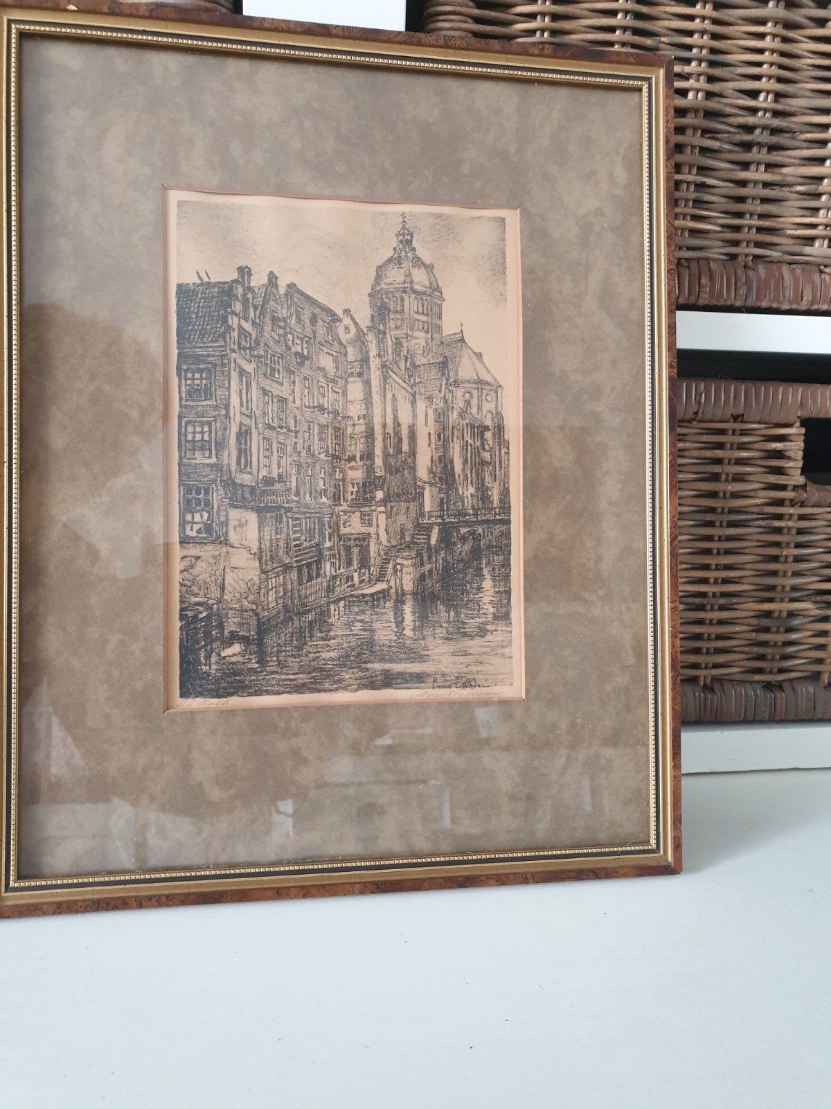 Oudezijds kolk (het kolkje in Amsterdam), Ophalen of Verzenden, Gebruikt, Minder dan 50 cm, Schilderij