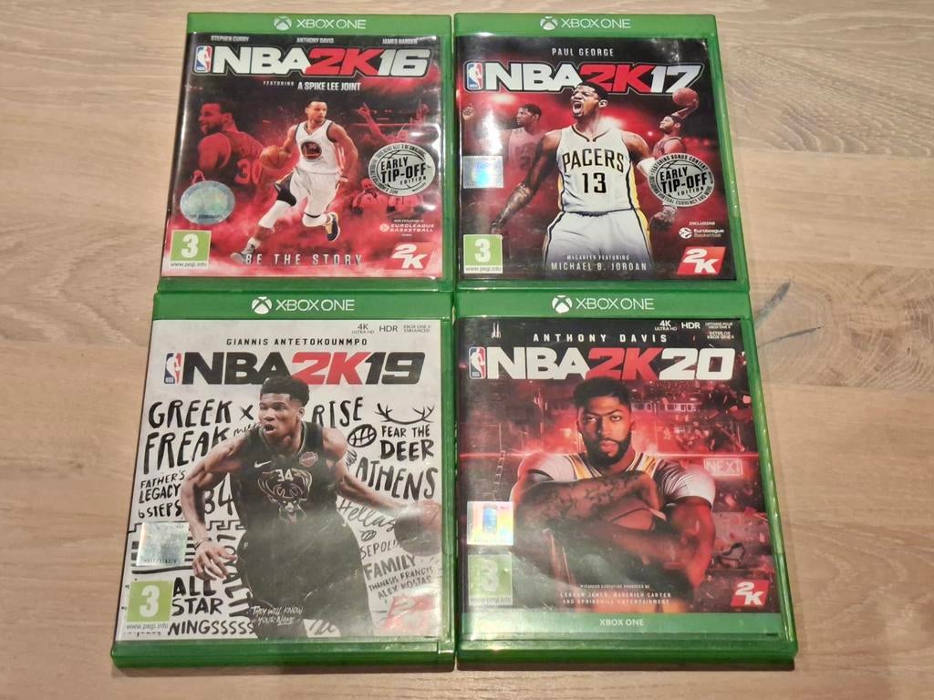 NBA2K16, 2K17, 2K19, 2K20 - Xbox One Bundel, Spelcomputers en Games, Games | Xbox One, Gebruikt, Sport, 3 spelers of meer, Vanaf 3 jaar