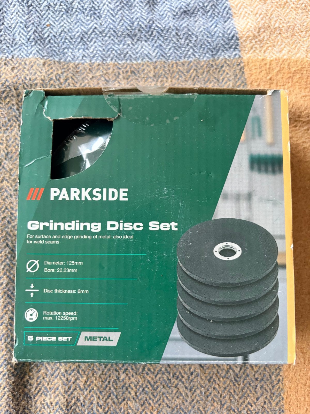 4x Parkside slijpschijven 125mm x 6mm voor metaal, Ophalen of Verzenden, Nieuw