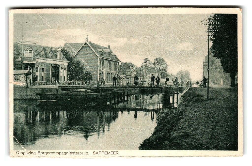 Sappemeer, Omgeving Borgercompagniesterbrug. Zie beschr., Ophalen of Verzenden, 1920 tot 1940, Gelopen, Groningen