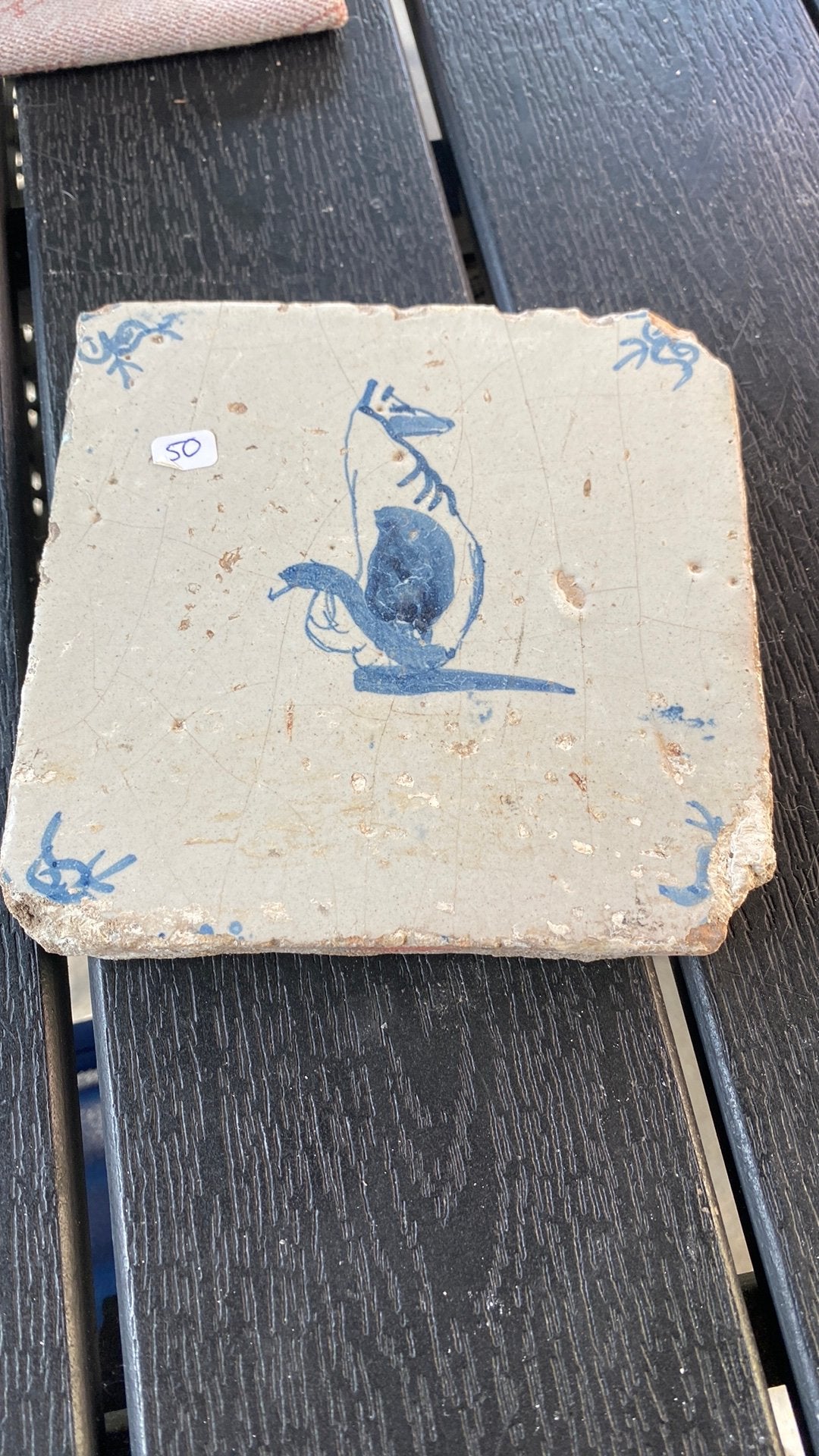 Oude leuke dier tegel, Ophalen of Verzenden