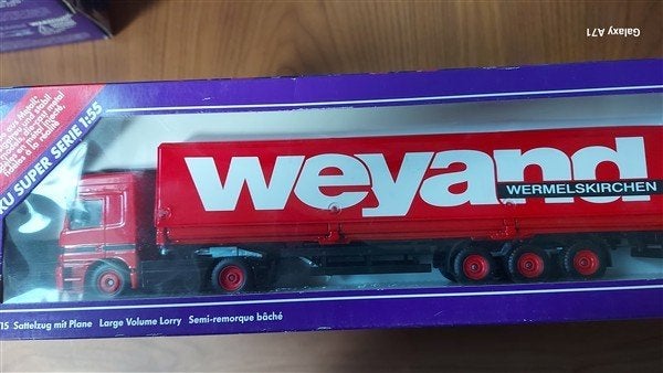 Siku 3815 MAN oplegger Weyand, Hobby en Vrije tijd, Modelauto's | 1:50, Ophalen of Verzenden, Zo goed als nieuw, Bus of Vrachtwagen