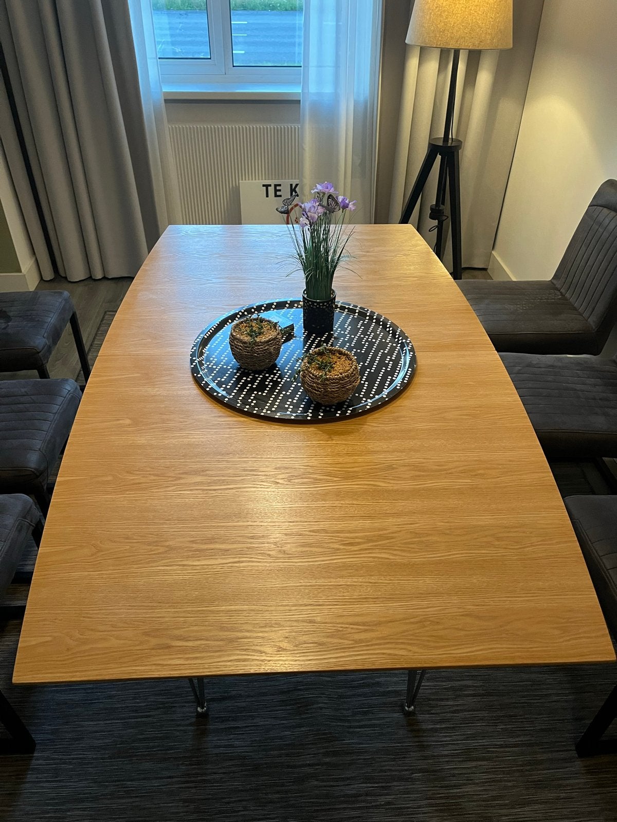 Uitschuifbare eettafel (170-270cm) met 6 stoelen, Huis en Inrichting, Tafels | Eettafels, Ophalen, Gebruikt, 200 cm of meer, Vijf personen of meer