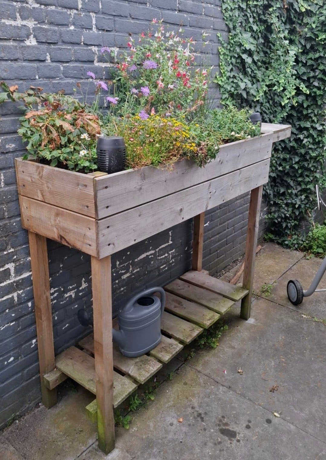 Houten plantenbak op poten - verhoogd tuinbed, Tuin en Terras, Ophalen, Gebruikt, Balkon, Rechthoekig