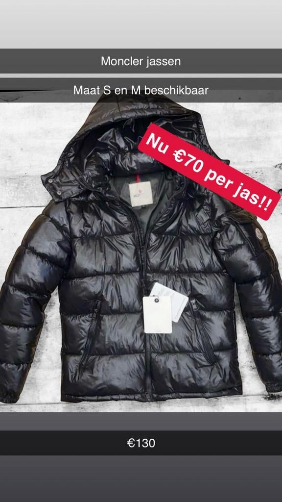 Moncler jas - Nieuw met labels - Maten S en M, Zwart, Moncler, Nieuw, Ophalen of Verzenden