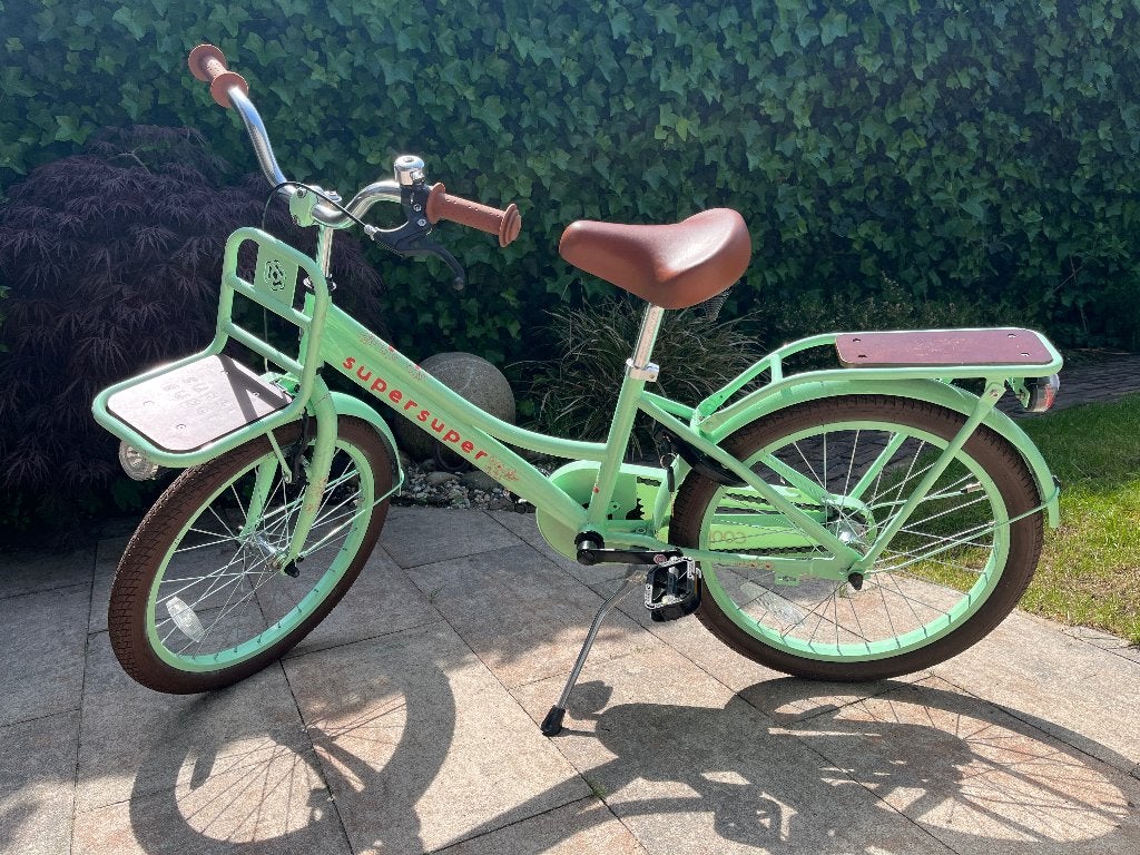 SuperSuper Cooper Bamboo Groen 20 inch kinderfiets, Fietsen en Brommers, Fietsen | Meisjes, Ophalen, Terugtraprem, 20 inch, Supersuper