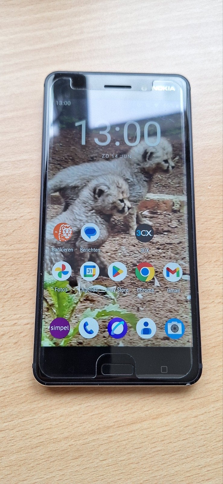 Nokia 6 (TA-1033) -  met hoesje, Ophalen, Gebruikt, Zwart, Touchscreen