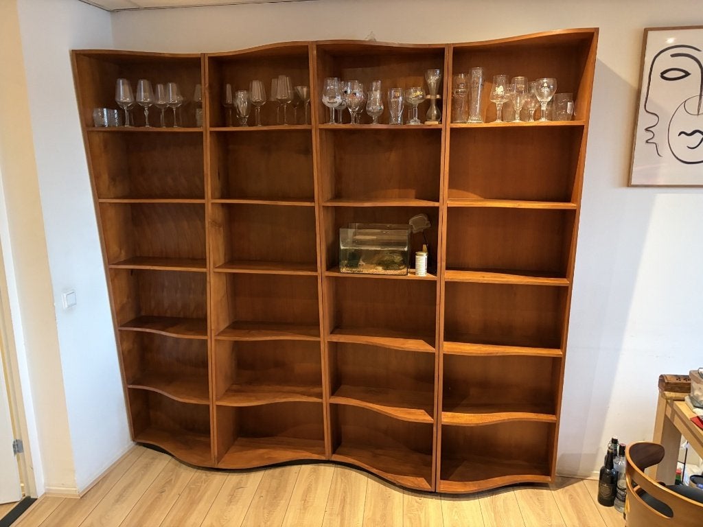 Vintage teak wandkast / boekenkast design kast, Huis en Inrichting, Ophalen, 200 cm of meer, Teakhout, Zo goed als nieuw