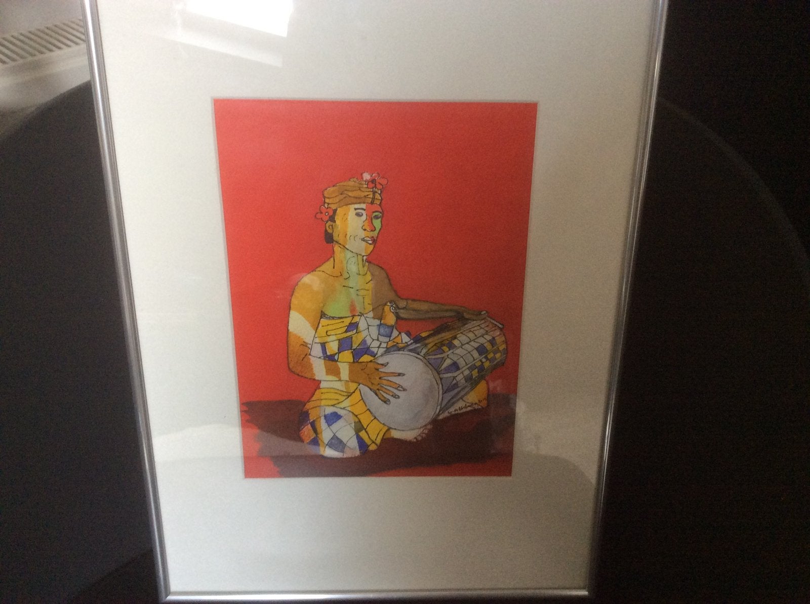 Schilderij,kendang/ indonesische trommelspeler, Ophalen