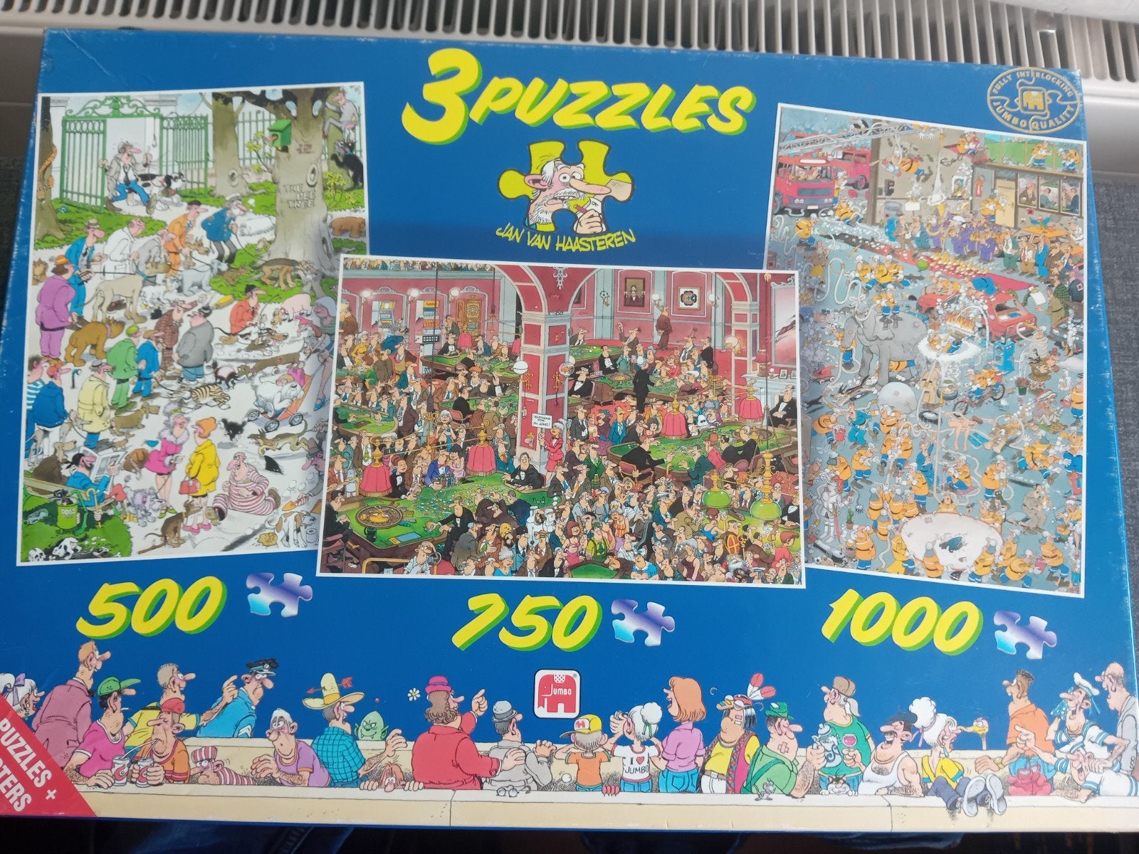 Jan van Haasteren puzzel, 3 in een doos, Ophalen of Verzenden, 500 t/m 1500 stukjes, Zo goed als nieuw