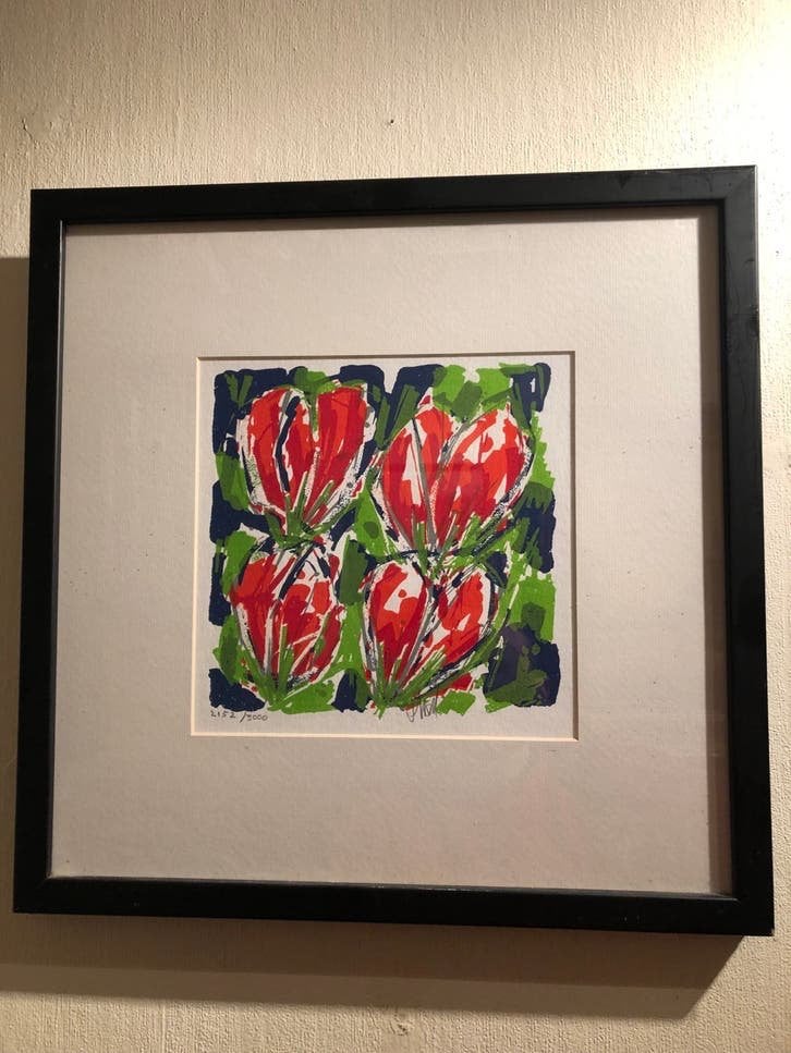 Ad van Hassel - Zeefdruk 'Tulpen' (2152/3000), Antiek en Kunst, Kunst | Litho's en Zeefdrukken, Gelimiteerde oplage, Ophalen of Verzenden