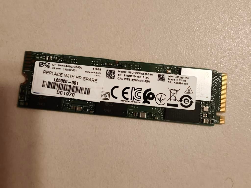 Intel 660p Series M.2 2280 512GB PCIe 3.0 x4, NVMe SSD, Computers en Software, Harde schijven, Ophalen of Verzenden, Laptop, Overige aansluitingen