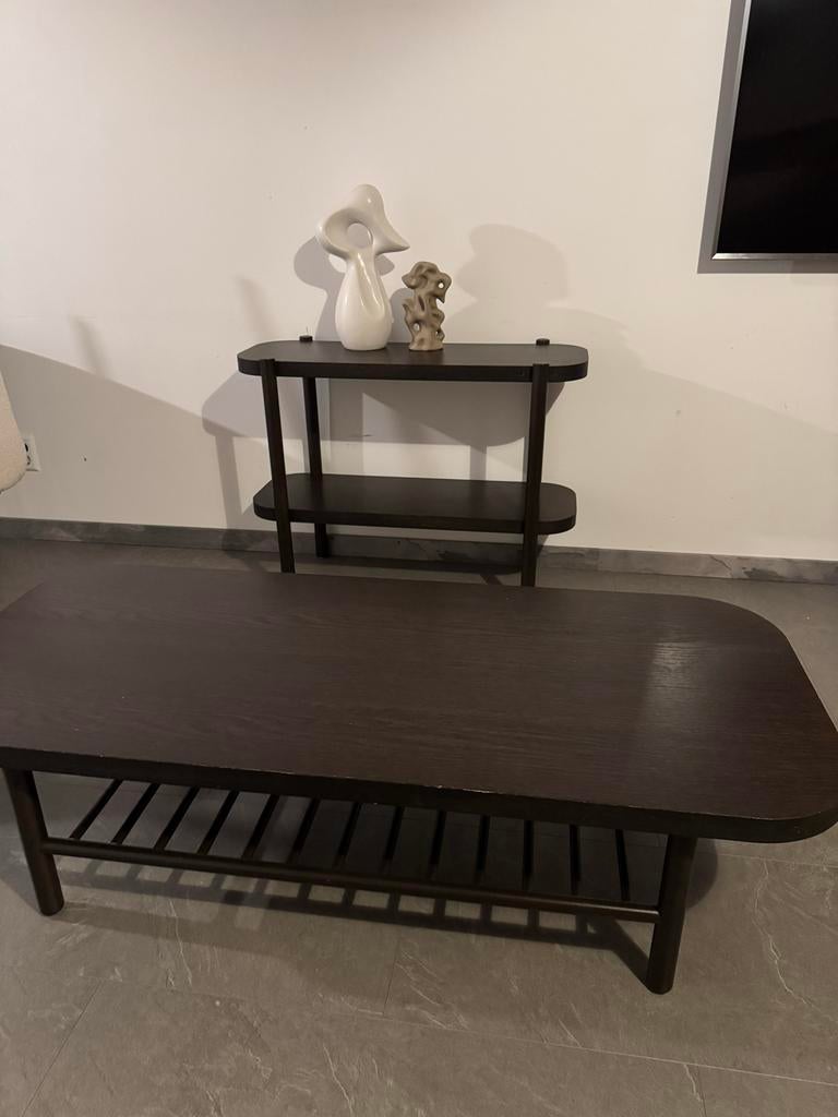 Listerby salontafel & sidetable set, Huis en Inrichting, Tafels | Salontafels, Gebruikt, 100 tot 150 cm, Minder dan 50 cm, Rechthoekig