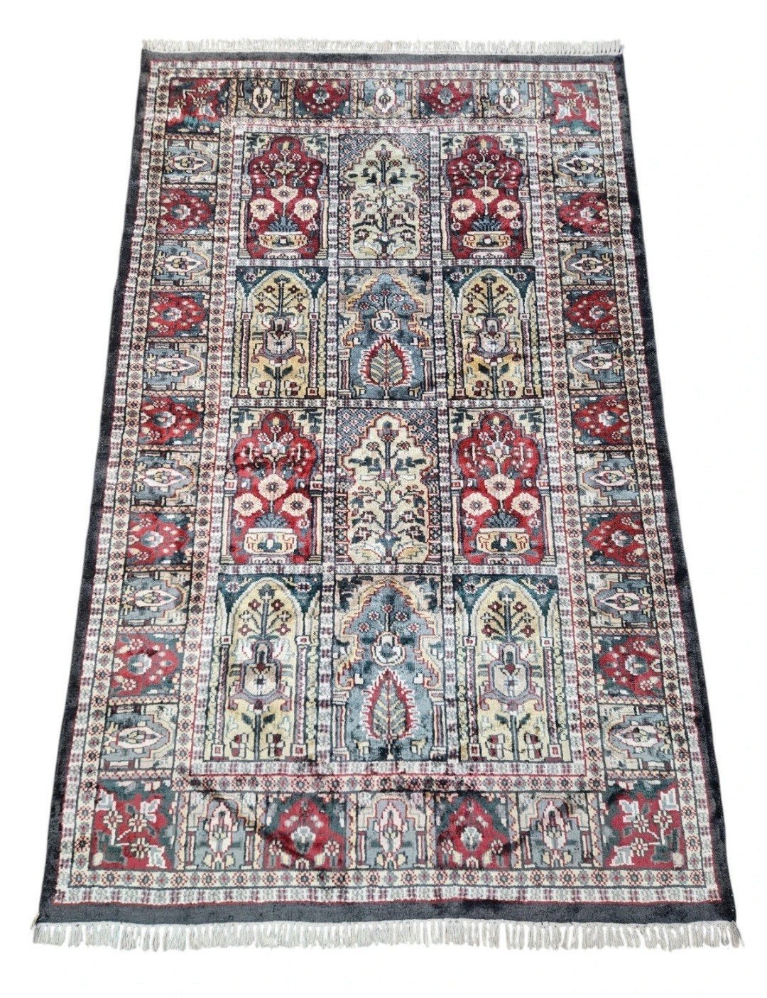 Handgeknoopt Perzisch zijde Kashmir tapijt vlakken 120x195cm, Crème, 100 tot 150 cm, Www.hypepopup.nl, Ophalen of Verzenden