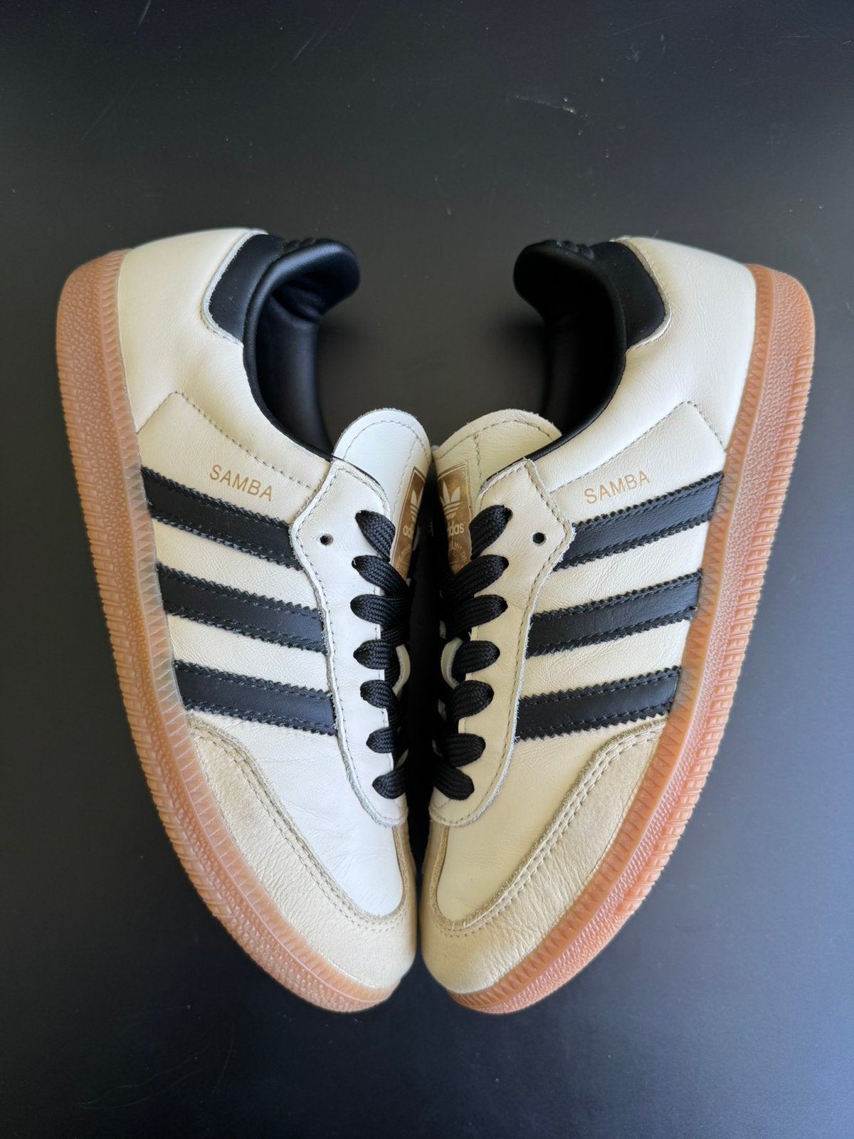 Adidas samba, echt leer maat 38 2/3, Ophalen of Verzenden, Zo goed als nieuw, Beige, Sneakers of Gympen