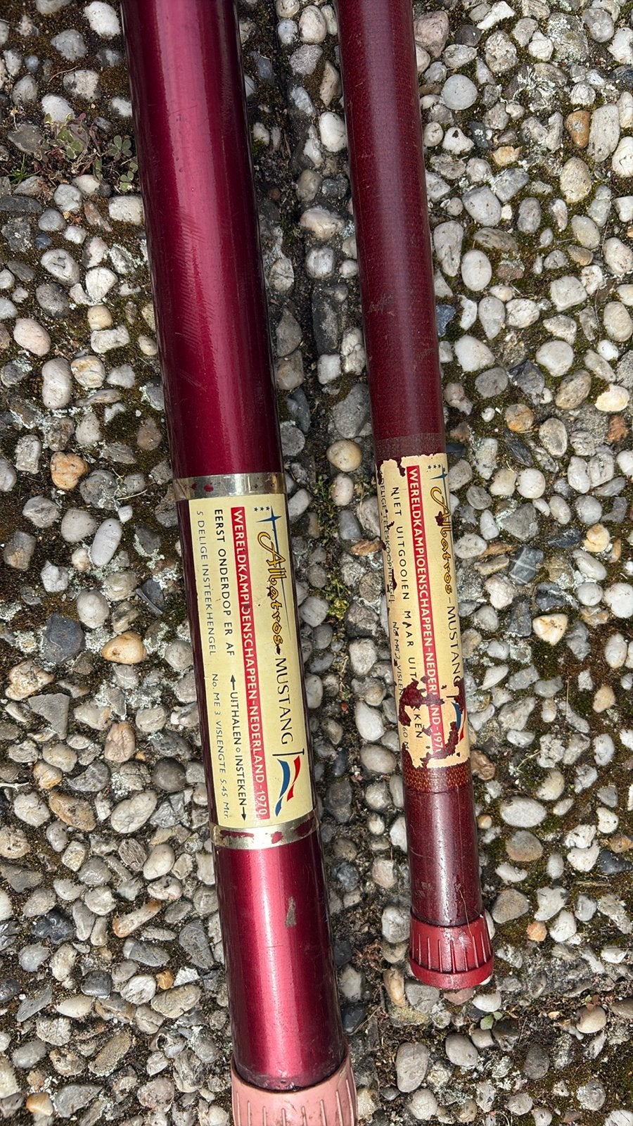 Vintage Mustang H. Garbolino Vaste Hengel - Zo goed als nieu, Ophalen, Zo goed als nieuw, Vaste hengel