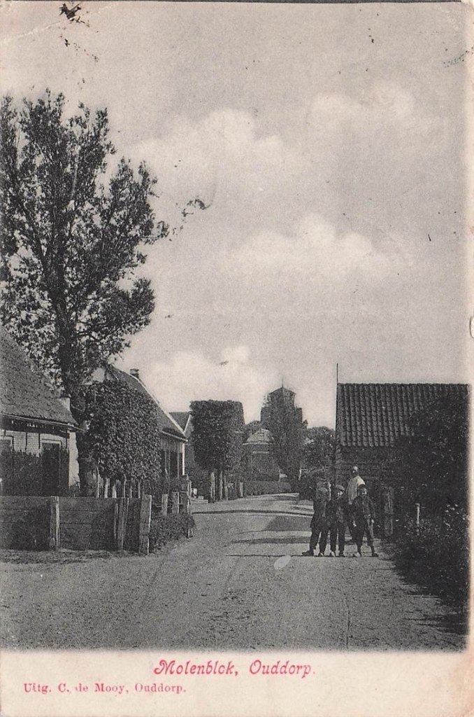 703-160-041 Molenblok Ouddorp, Verzamelen, Ansichtkaarten | Nederland, Verzenden, Voor 1920, Zuid-Holland