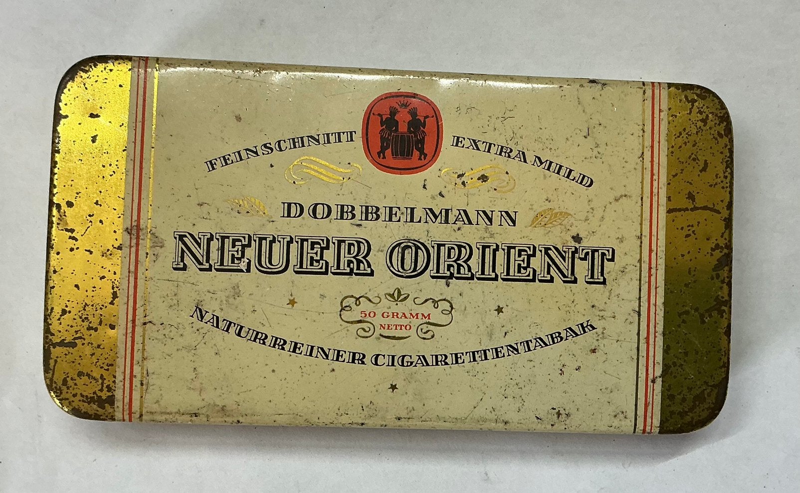Oud tabaksblikje dobbelmann, Ophalen of Verzenden, Gebruikt, Overige merken