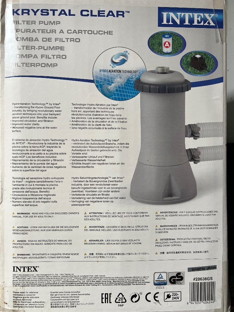 Intex filterpomp en zoutwatersysyeem, Tuin en Terras, Ophalen of Verzenden, Nieuw, Zwembadpomp