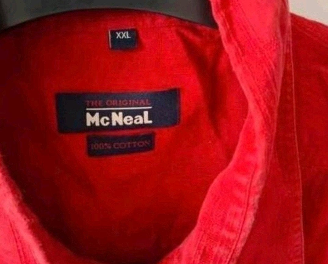 McNeal Heren Overhemd Rood Korte Mouw XXL – 100% Katoen, Kleding | Heren, McNeal, Ophalen of Verzenden, Zo goed als nieuw, Overige halswijdtes
