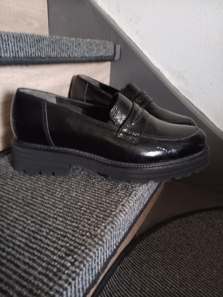 Zwarte instap schoenen maat 7 1/2 durea, Durea, Ophalen of Verzenden, Gedragen, Instappers