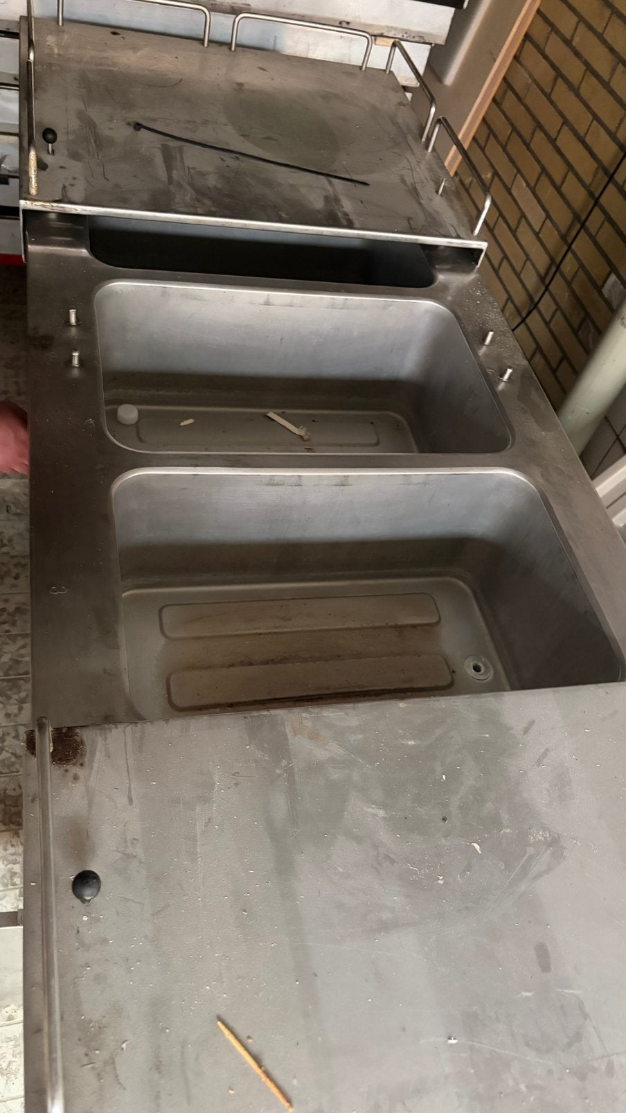 RVS Werkbank met dubbele spoelbak en opbergruimte, Huis en Inrichting, Keuken | Keukenelementen, Ophalen, Zo goed als nieuw, 25 tot 50 cm