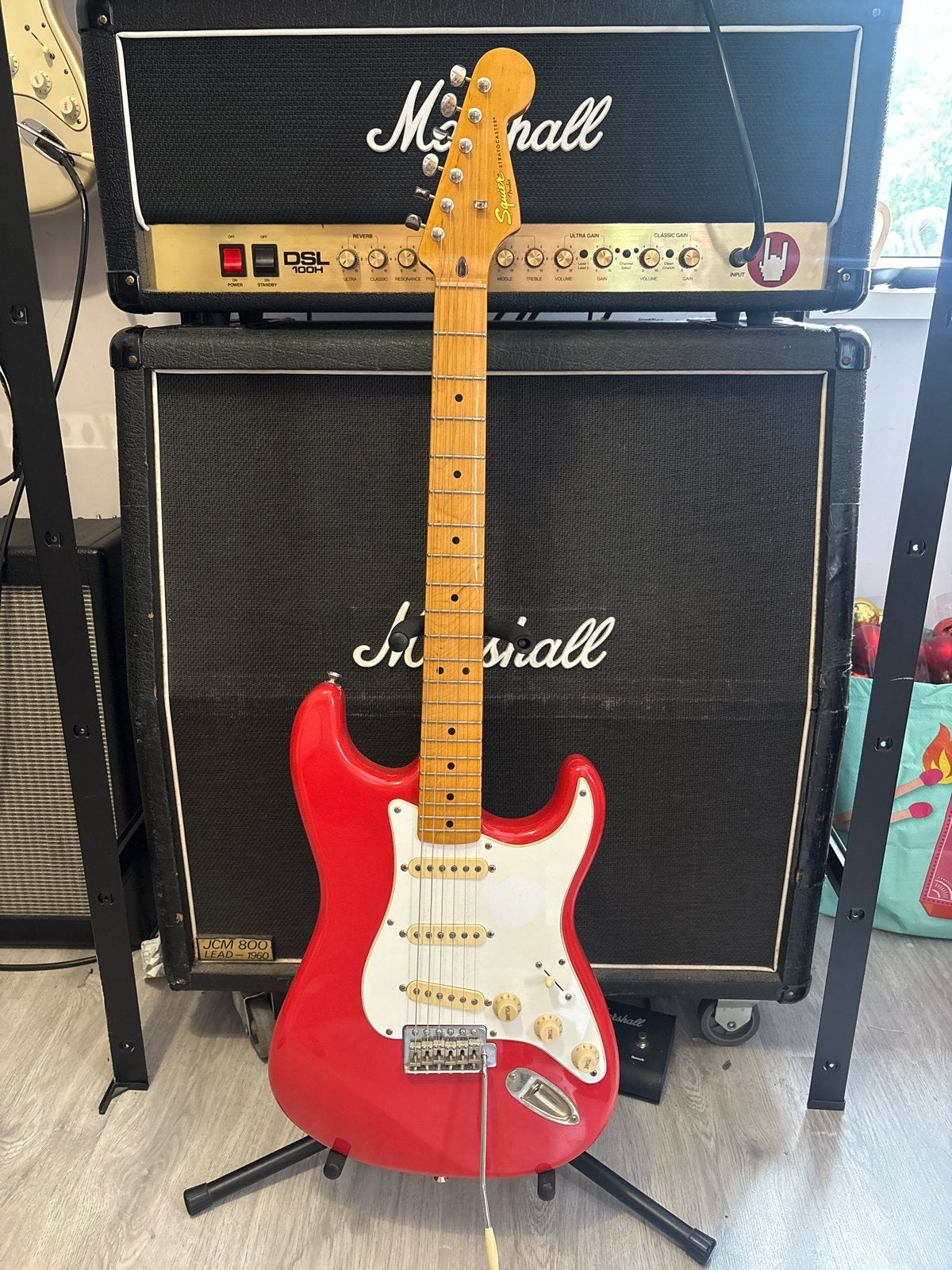 Squier Classic Vibe '50s Stratocaster Fiesta Red, Ophalen, Gebruikt, Solid body, Fender