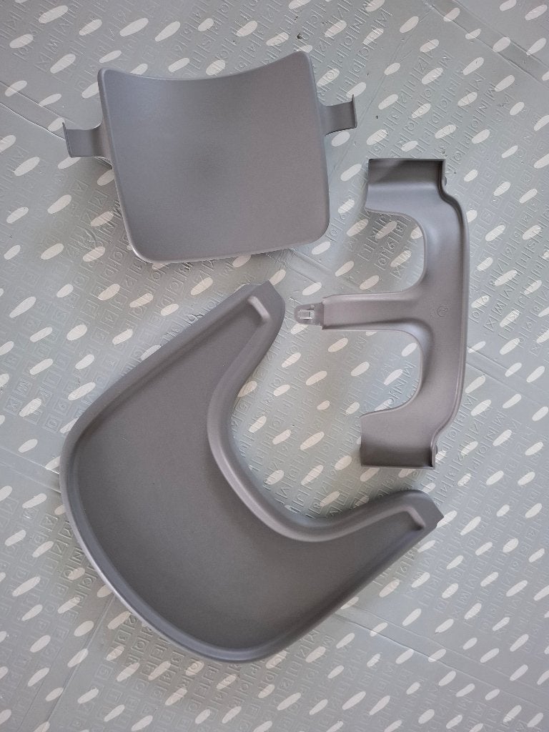 Stokke tripp trapp babyset met tafel grijs, Ophalen, Zo goed als nieuw, Meegroeistoel, Afneembaar eetblad