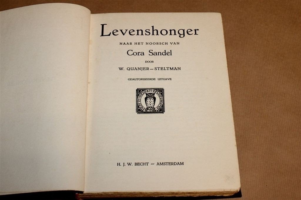 Levenshonger — Cora Sandel, Antieke Roman 1928, Ophalen of Verzenden, Gelezen