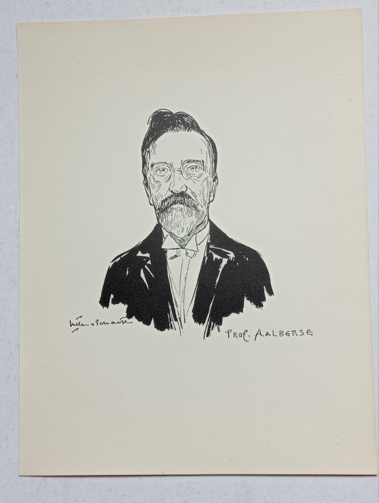 Professor Aalberse litho 1937., Ophalen of Verzenden, Voor 1940, Gebruikt