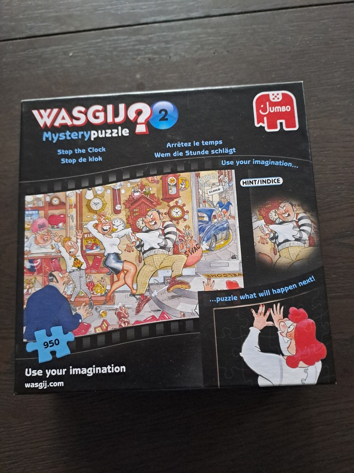 Wasgij mystery puzzel stop de klok, Ophalen, 500 t/m 1500 stukjes, Zo goed als nieuw, Legpuzzel