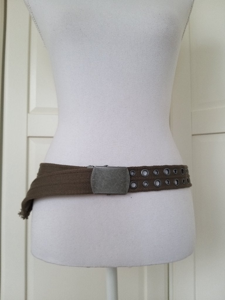 EDC Esprit army groene canvas heup koppel riem koppelriem, Overige kleuren, 3 tot 5 cm, 90 tot 100 cm, Heupriem