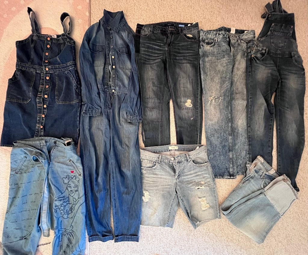 Trendy denim kledingpakket voor dames, 36-38, apart of samen, Ophalen of Verzenden, Gedragen, Maat 36 (S)