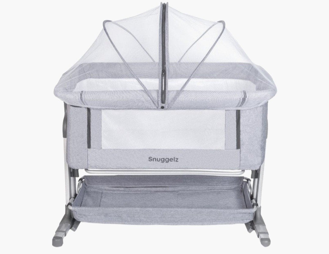 Snuggelz Reiswieg/Co-sleeper met Klamboe - Grijs, Kinderen en Baby's, Ophalen