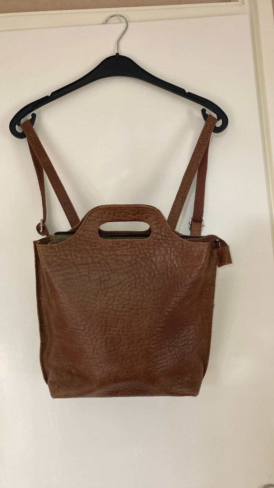 Leren MYOMY rugzak/schoudertas, zo goed als nieuw, Overige merken, 25 tot 40 cm, Ophalen of Verzenden, Zo goed als nieuw