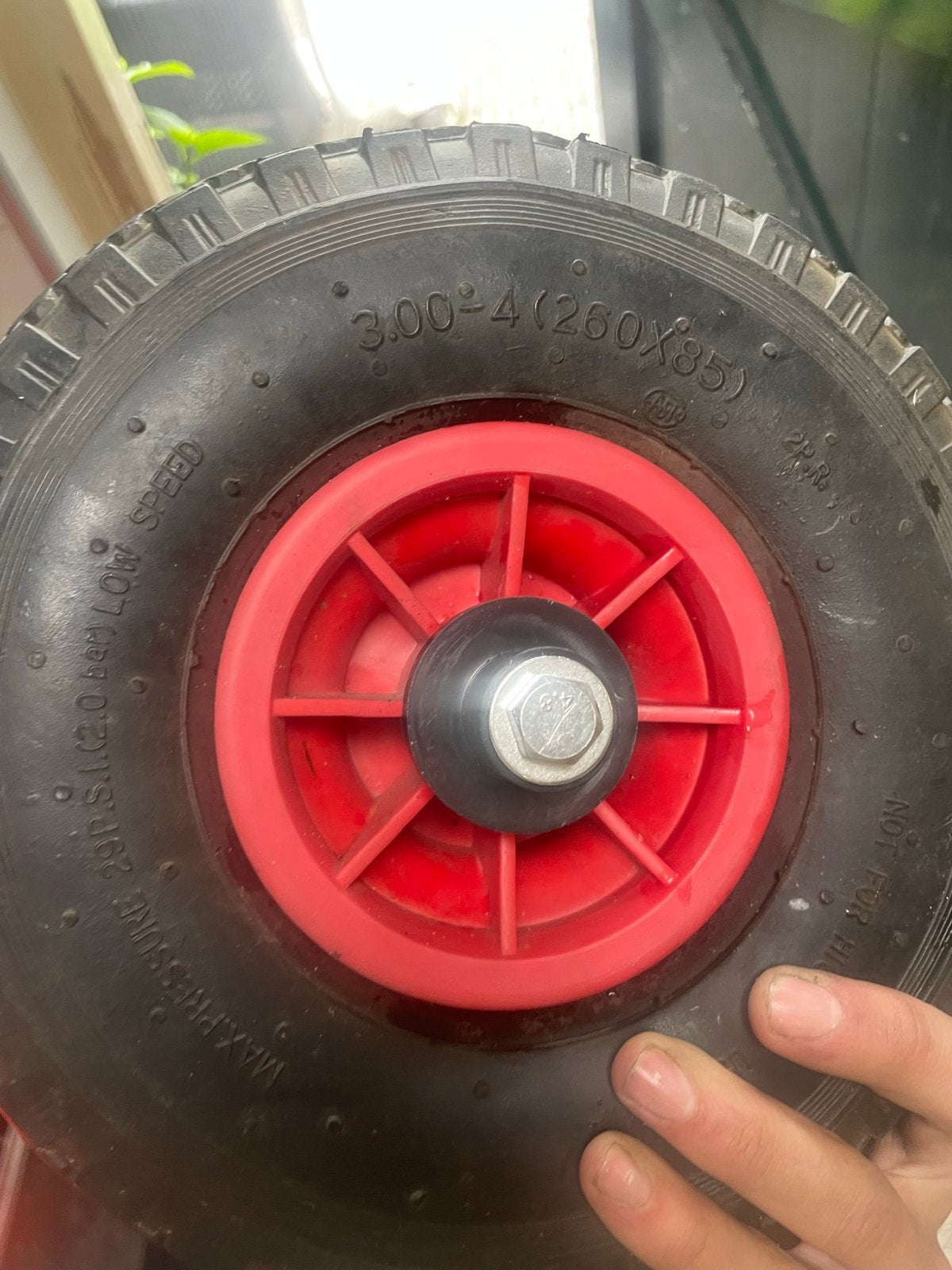 Stevig wiel 3.00-4 (260x85) voor kruiwagen/kar, Ophalen of Verzenden, Gebruikt